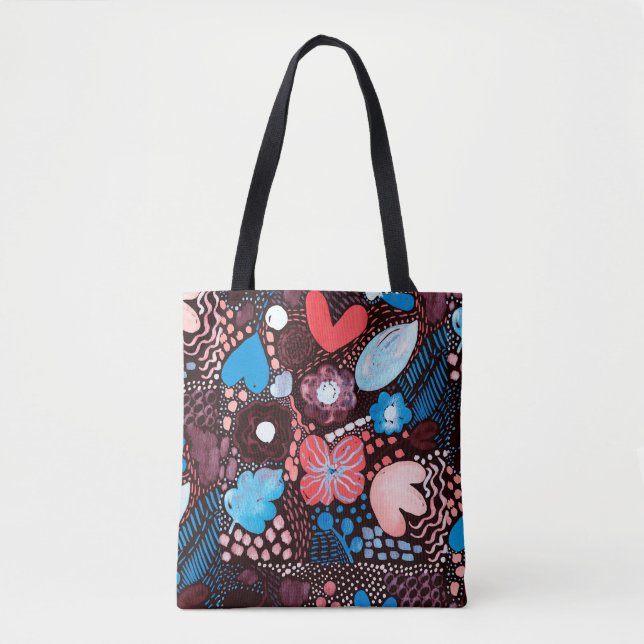 Tote Bag Peinture à la main Aquarelle Abstraite Croquis Doo (Devant)