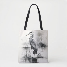 Tote Bag Peinture à l'encre de héron
