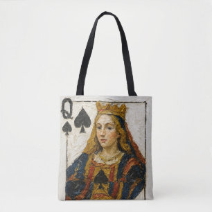 Tote Bag Peinture à l'huile de la Reine de Pique