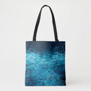 Tote Bag peinture à l'huile montrant les vagues de l'océan