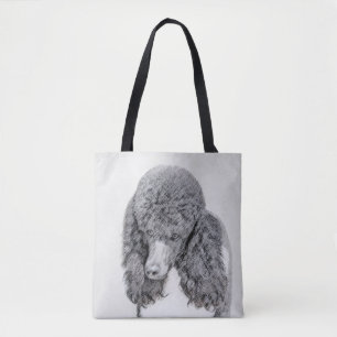 Tote Bag Peinture à paille noire standard - Art du chien