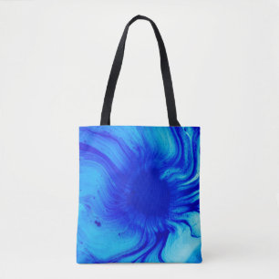 Tote Bag Peinture abstraite bleue et turquoise