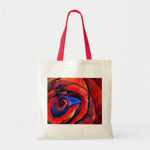Tote Bag Peinture abstraite de rose rouge macro