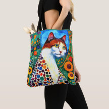 PEINTURE ABSTRAITE ET COLORÉE D'UN CHAT
