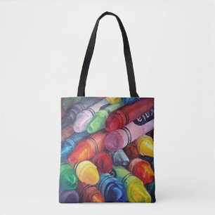 Tote Bag Peinture au crayon colorée