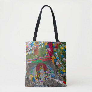 Tote Bag Peinture bouddhiste sur rochers