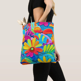 Tote Bag Peinture colorée à l'énergie des fleurs