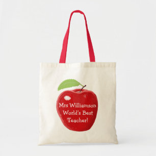 Tote Bag Peinture d'Apple du meilleur professeur du monde