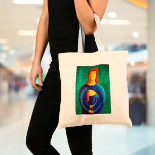 Tote Bag Peinture D'Art Contemporain Mère Et Fille