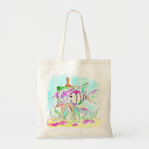 Tote Bag Peinture d'artiste des poissons-anges