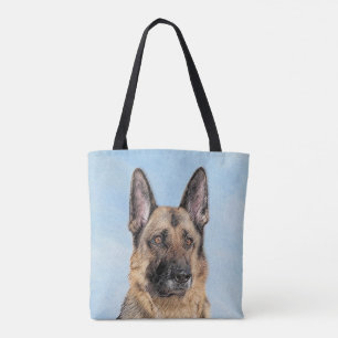 Tote Bag Peinture de berger allemande - Beau art original d