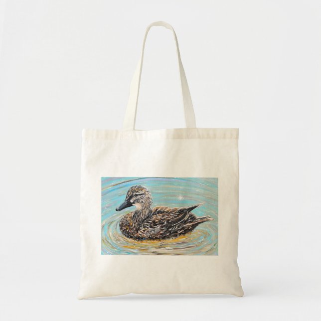 Tote Bag Peinture de canard à colle féminin (Devant)