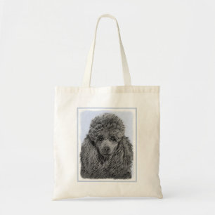 Tote Bag Peinture de Caniche Miniature Jouet Noir Œuvre Ori