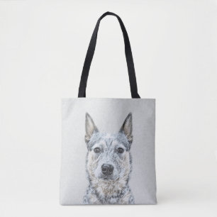 Tote Bag Peinture de chien de bétail australien - Beau art
