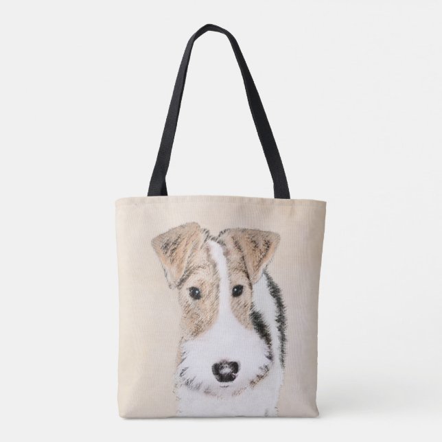 Tote Bag Peinture de Fox Terrier de fil - art original (Dos)