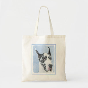 Tote Bag Peinture de Great Dane (Arlequin) - Art original d