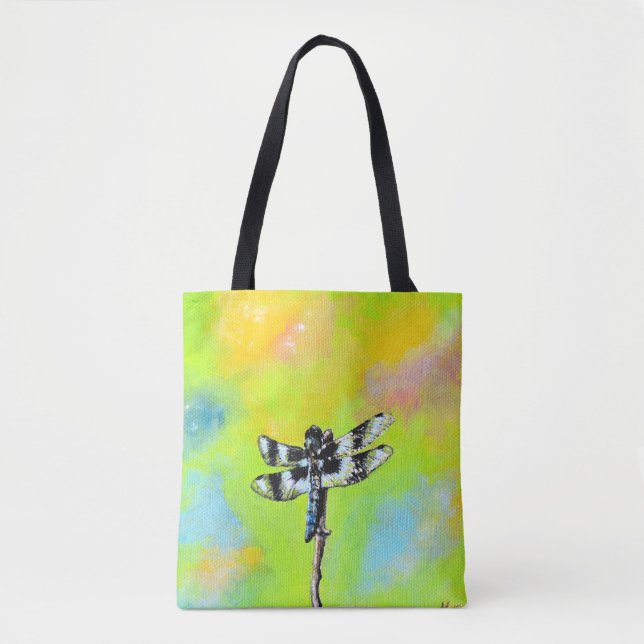 Tote Bag Peinture de libellules chatoyante (Devant)