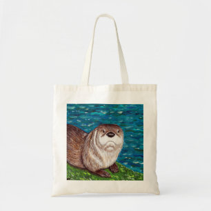 Tote Bag Peinture de loutre de rivière effrontée