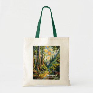 Tote Bag Peinture de randonnée colorée de la forêt de la mo