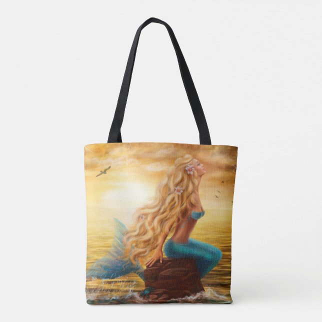 Tote Bag Peinture de sirène (Dos)