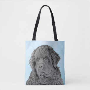 Tote Bag Peinture de Terre-Neuve - Cute Original Chien Art