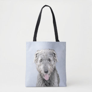 Tote Bag Peinture de Wolfhound irlandais - Joli art origina