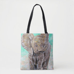 Tote Bag Peinture des éléphants de bébé