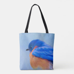 Tote Bag Peinture d'oiseau bleu - art original d'oiseau