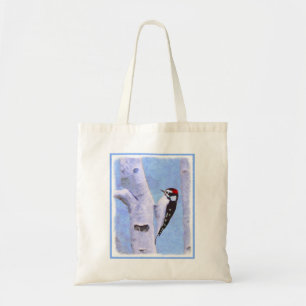 Tote Bag Peinture Downy Woodpecker - Art original pour oise