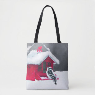 Tote Bag Peinture Downy Woodpecker - Art original pour oise