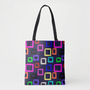 Tote Bag peinture géométrique carré, graphisme design trans