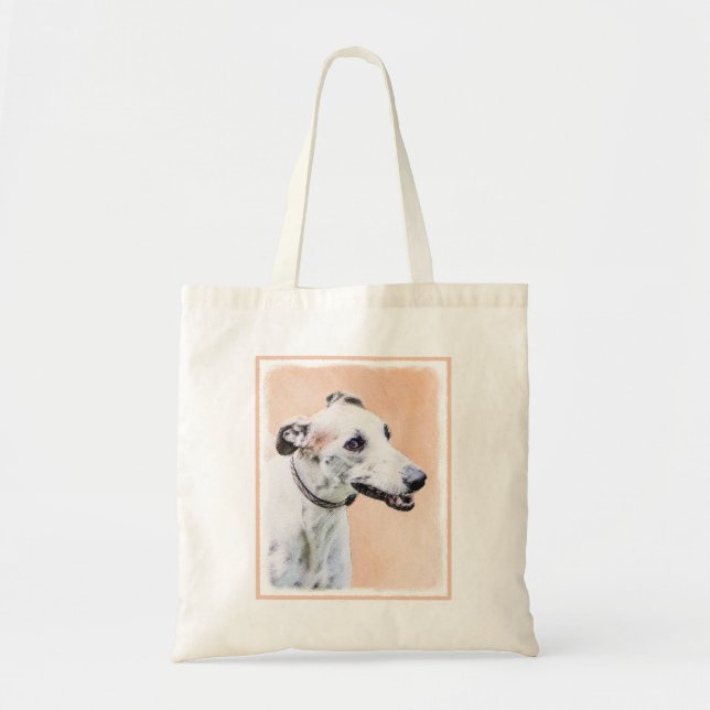 Tote Bag Peinture Greyhound - Cute Original Chien Art (Devant)