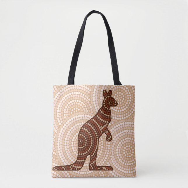 Tote Bag Peinture indigène de point de kangourou (Devant)