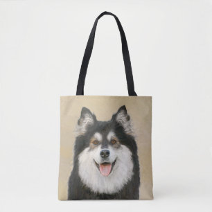 Tote Bag Peinture Lapphund Finlandaise - Joli art original 