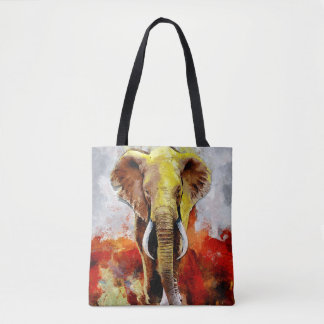 Tote Bag Peinture moderne à l'huile d'éléphant Abstraite