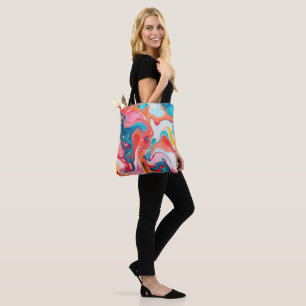 Tote Bag Peinture Motif marbrée colorée