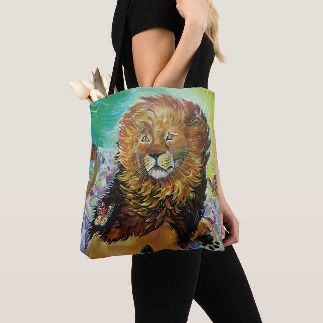 Tote Bag Peinture mystique en Lion de Cristal "Nouveaux Mon (De près)