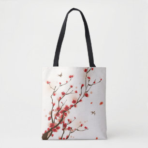 Tote Bag Peinture orientale de style, fleur au printemps 2