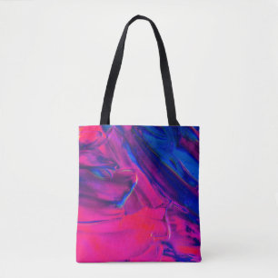 Tote Bag Peinture rose, violet et bleue Art Abstrait Abstra