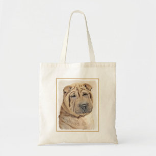 Tote Bag Peinture Shar Pei - Cute Original Chien Art
