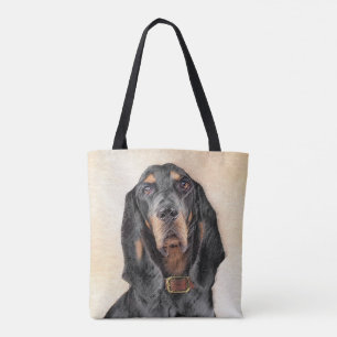 Tote Bag Peinture sur sol noir et brun - Art original sur c