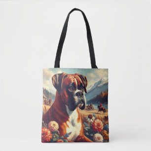 Tote Bag Peinture vintage de chien de boîte