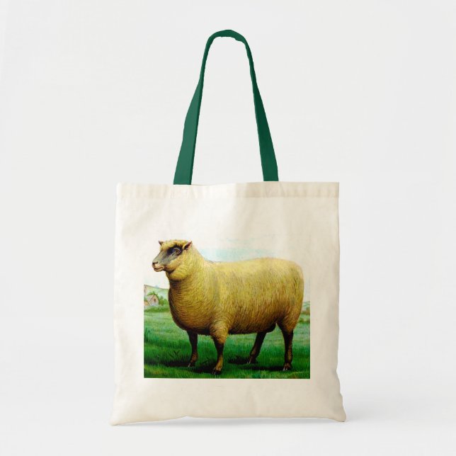 Tote Bag peinture vintage de mouton (Devant)