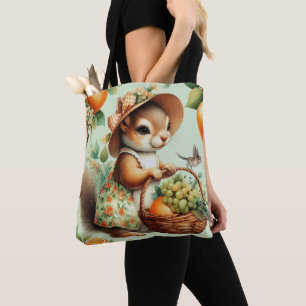 Tote Bag Peinture vintage d'écureuil