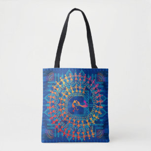 Tote Bag Peinture Warli - main dessinée traditionnelle l'An
