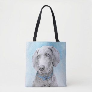 Tote Bag Peinture Weimaraner - Joli art original chien