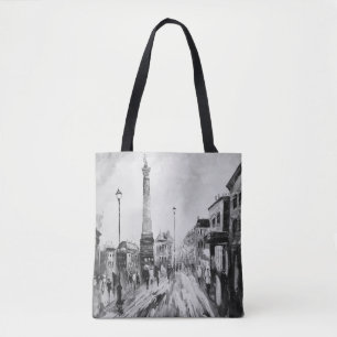 Tote Bag Peintures artistiques en noir et blanc.