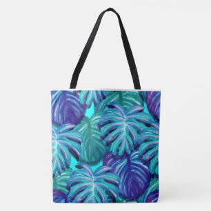 TOTE BAG PEINTURES D'EAU NATURE BLEU ET VERT