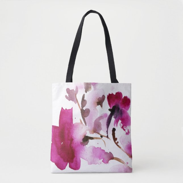 Tote Bag Peintures florales abstraites 4 d'aquarelle (Devant)
