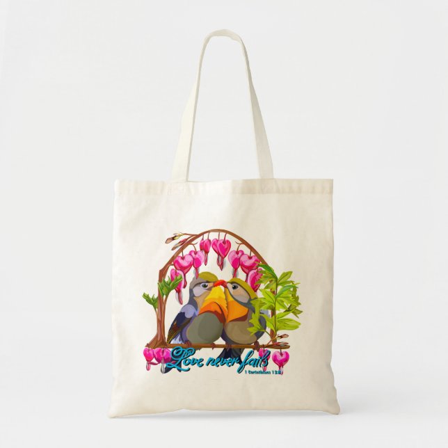 Tote Bag Pekin Robins—Leiothrix Love Never Fails (Devant)